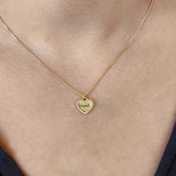 שרשרת לב עם חריטת שם
