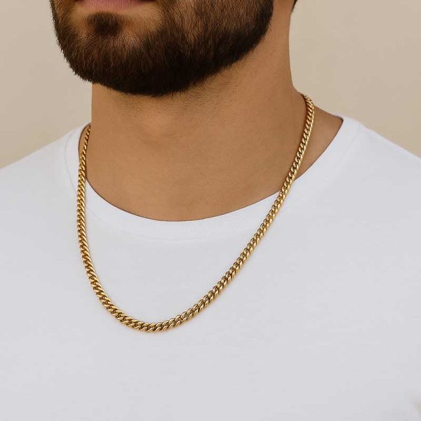 שרשרת קובנית זהב 5 ממ