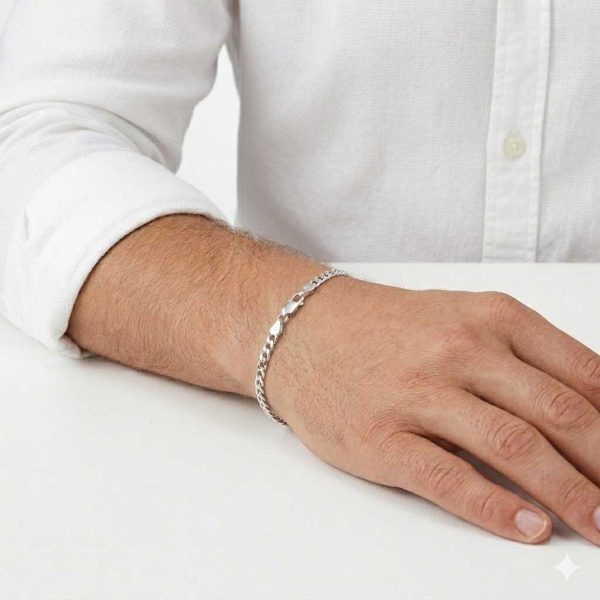 צמיד חוליות כסף 925 עובי 5 מ"מ