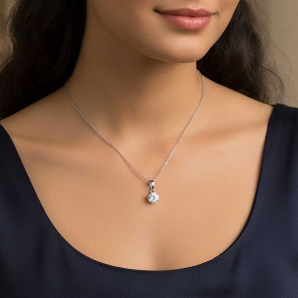 שרשרת תליון זירקון 7 ממ כסף 925