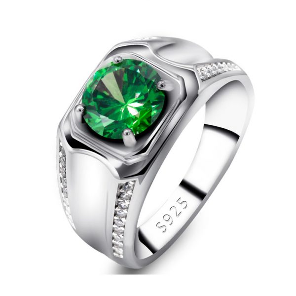 טבעת כסף זירקון ירוק