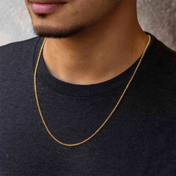 שרשרת בוקס 2 מ"מ זהב לגבר