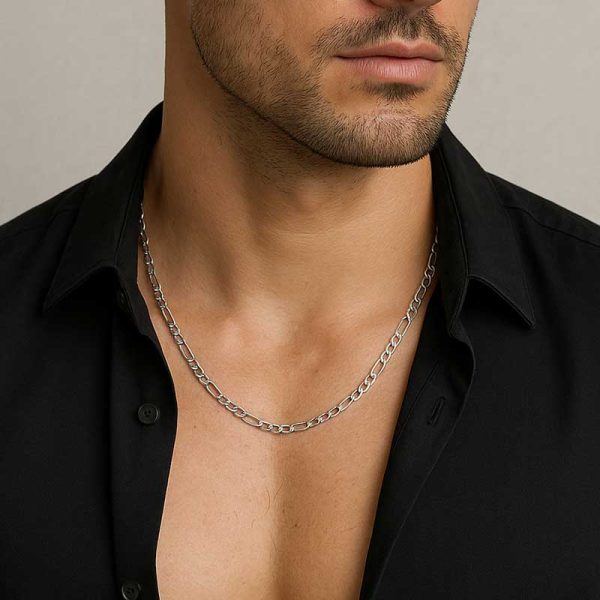 שרשרת פיגארו כסף לגבר 5ממ