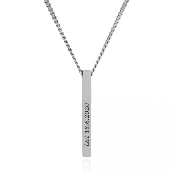 שרשרת בר תלת מימד כסף