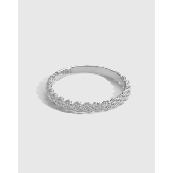 טבעת כסף דקה צמה