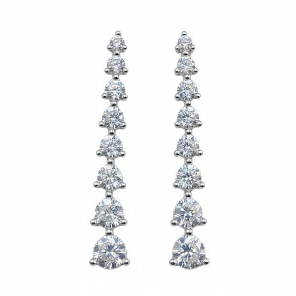 עגילי זירקון כסף נופלים