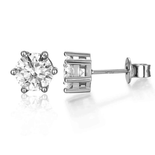 עגילי זירקון צמודים 5 מ"מ